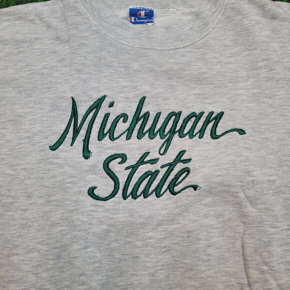VTG 80s Champion USA Michigan State Sweatshirt Mens L (Tag XL) - Picture 2 of 6